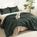 Litanika Forest Green Comforter King Size, 3 Pieces Lightweight Solid Bedding by Litanika