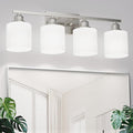 Sailstar 4-Light Bathroom Light Fixtures Over Mirror, Glass Shade & Anti-Rust by Sailstar