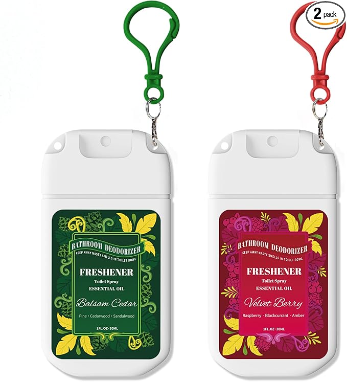 Travel Size Toilet Spray, 2 Pack Air Freshener Spray by AzulFra