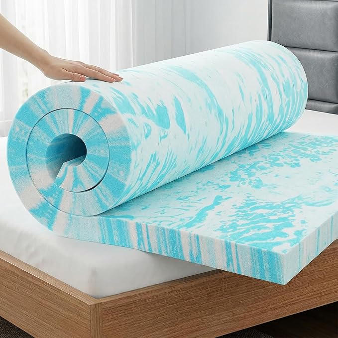 OLIXIS Gel Memory Foam Mattress Topper, Twin 2 Inch, Cooling Gel Infused Soft by OLIXIS