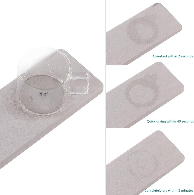 NiuYichee Set of 4 Water Absorbent Diatomite Coasters, Diatomaceous Earth - Image 7