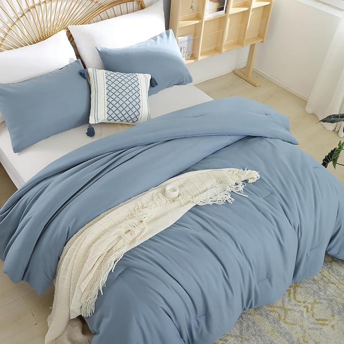 weigelia Dusty Blue Comforter Set King Size - Image 6