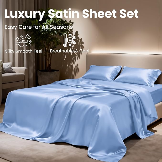 Love's cabin Full Size Satin Sheet Sets - Image 8