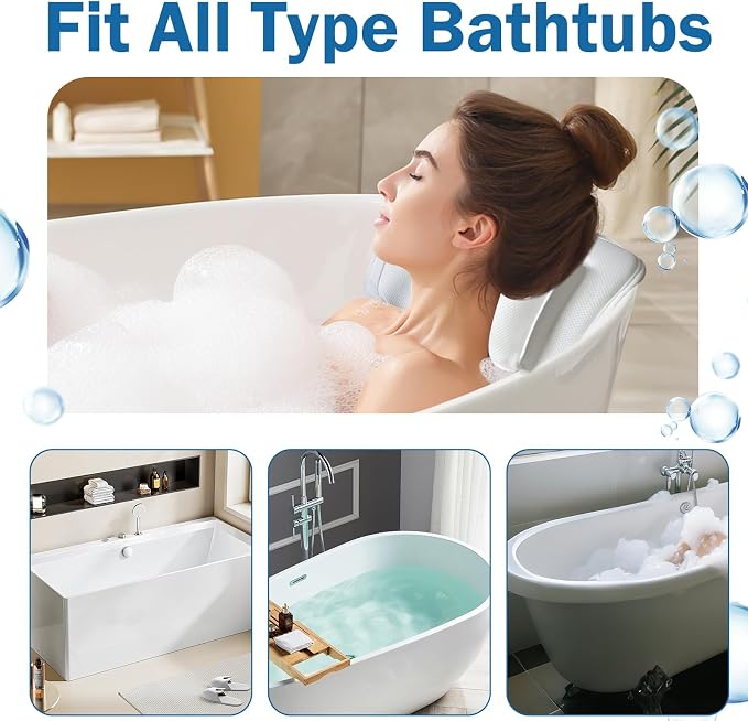 EMMTEEY Full Body Bath Pillow for Tub, Bathtub Pillow for Head and Neck Support - Image 6