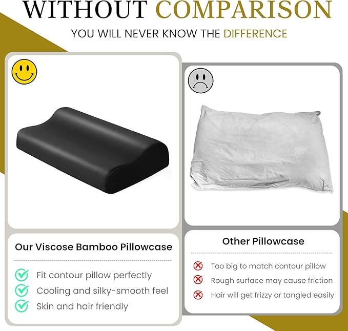 Cooling Contour Pillowcase- Rayon Derived from Bamboo Pillow Case Cover - Image 2