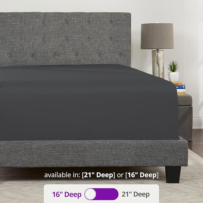 Deep Pocket Queen Fitted Sheet 16' Real Fitted Bed Sheets Fit Perfectly 14'18' - Image 3
