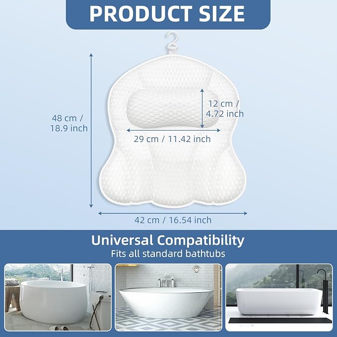 SZXYX Bath Pillows for Tub, Luxury Bathtub Pillows for Head and Neck Support - Image 6