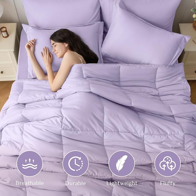 JOLLYVOGUE Full Comforter Set, Ultra-Soft Bed in a Bag Full Size 7 Pieces - Image 2