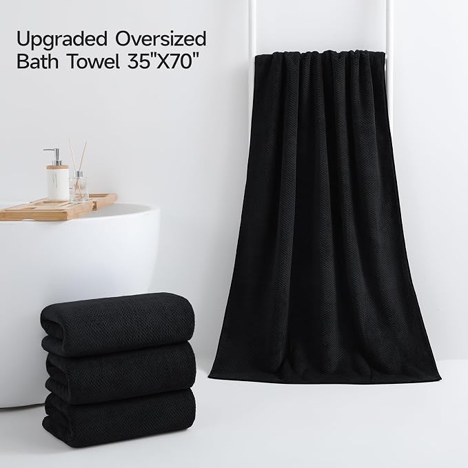 REDKISS Ultra Soft Bath Towels Set of 4-35 x 70 in Extra Large Coral Fleece - Image 2