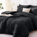 MUXHOMO 5 Pieces Twin Comforter Set, Seersucker Bed in a Bag Twin Size by MUXHOMO