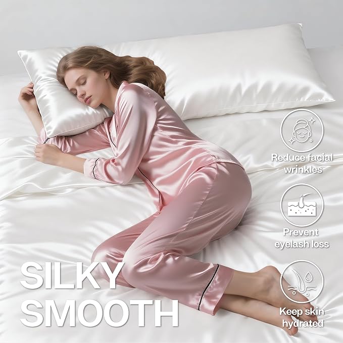 MR&HM Satin Body Pillow Cover, Soft and Breathable Body Pillow Case - Image 4
