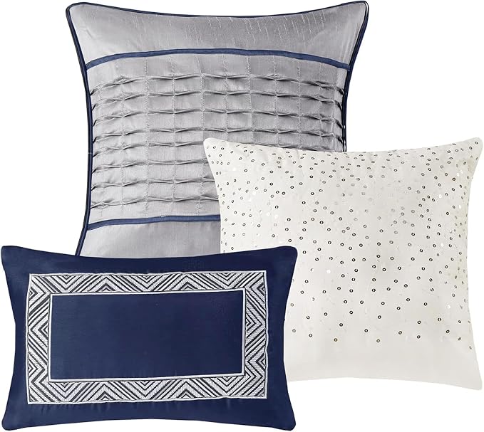 Madison Park Queen Quilt Set Lustrous Jacquard & Glitter Accent Coverlet Set - Image 7