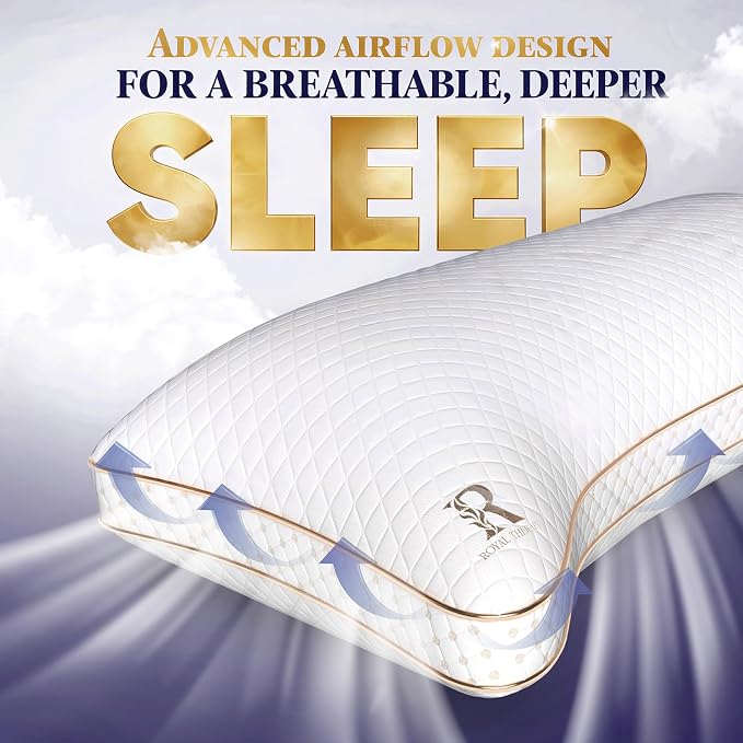 Royal Therapy King 2-Pack Memory Foam Pillow, Adjustable Shredded Odor-Free - Image 5