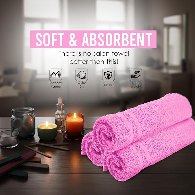 Hand Towels Pink Economy Towels Salon Towels - Image 6