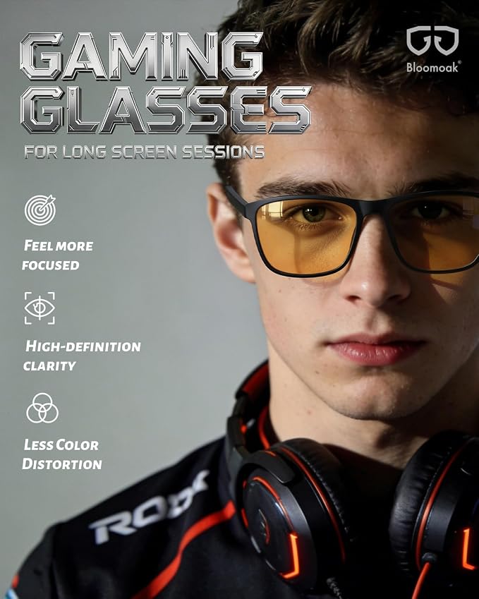 Bloomoak 100% Red Lens Blue Green Light Blocking Glasses- Dual AR Coatings - Image 2