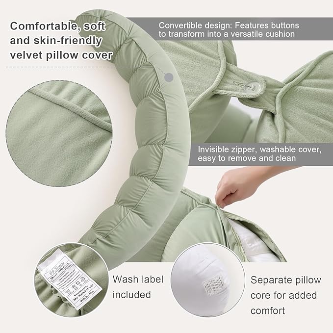 Peallow – Long Round Body Pillow - Image 4