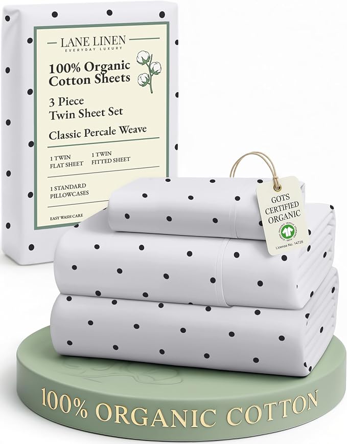 LANE LINEN 100% Organic Cotton Twin Sheets Set by LaneLinen