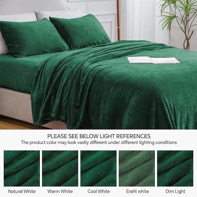 BEDELITE Flannel Sheets Full Size Dark Green - Image 9