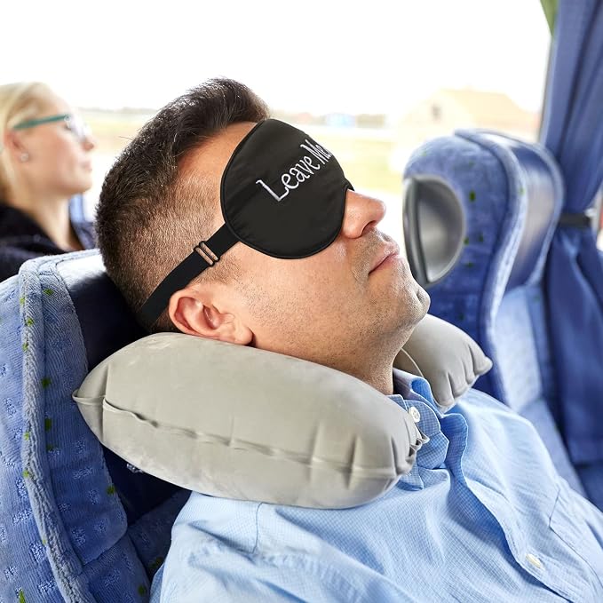 Geyoga 4 Pieces Funny Eye Mask for Sleep Soft Satin Eye Mask Blackout Blindfold - Image 6
