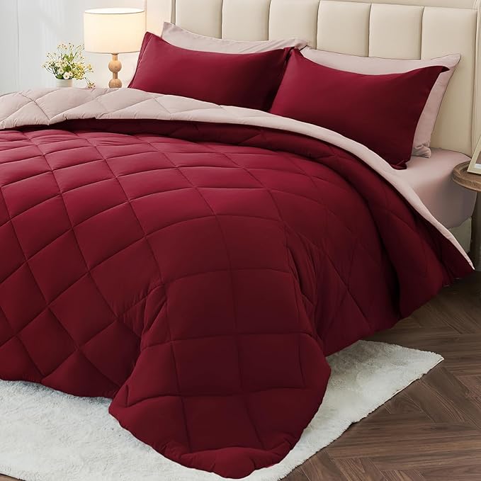 MUXHOMO 7 Pieces Full Comforter Set, Reversible Bed in a Bag Full Size by MUXHOMO