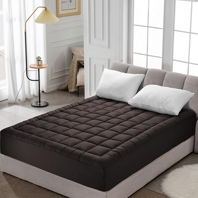 HYLEORY Full Mattress Pad Quilted Fitted Mattress Protector Cooling Pillow Top - Image 7