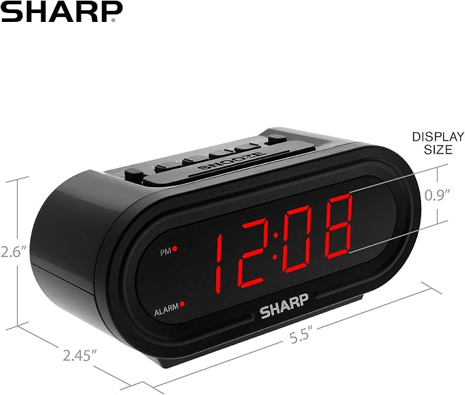 Sharp AccuSet Automatic Smart Alarm Clock – Self-Setting Digital Clock - Image 4