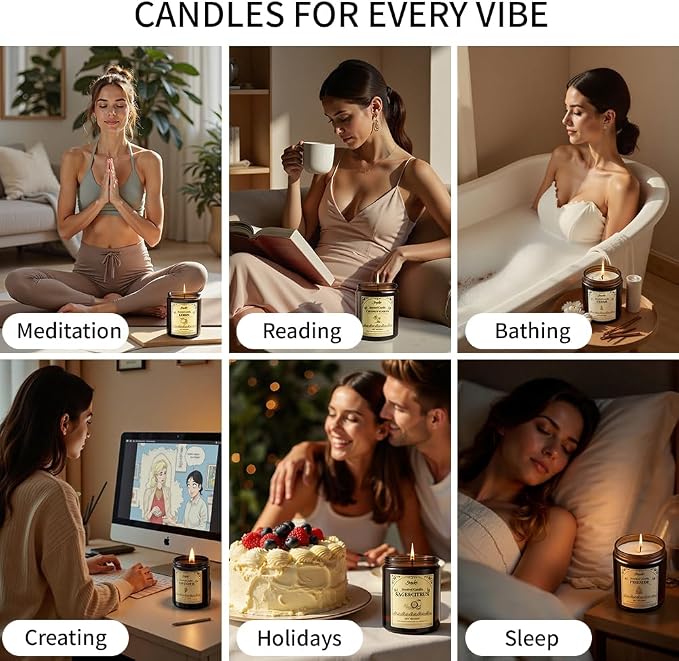 4 Pack 28oz Scented Candles, Soy Wax Jar Candles, Coconut Vanilla, Scented - Image 5