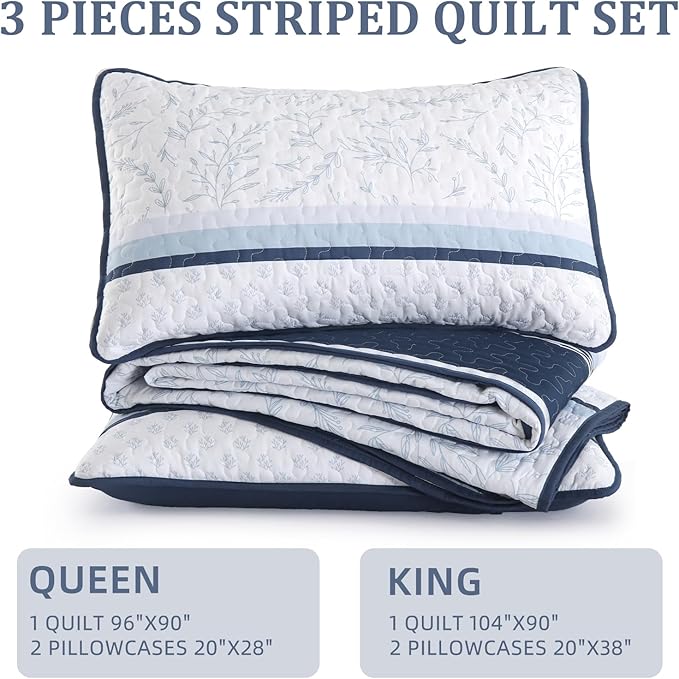 DJY Striped Quilt Set Queen Size - Image 6