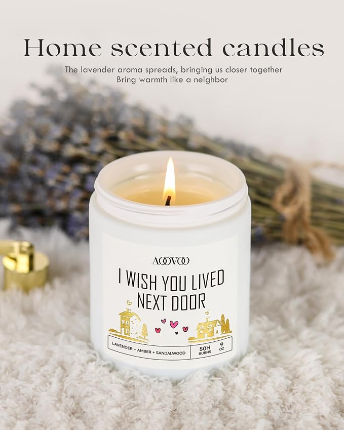AOOVOO Candle - 9oz Soy Wax Scented Candles, I Wish You Lived Next Door Candles - Image 3