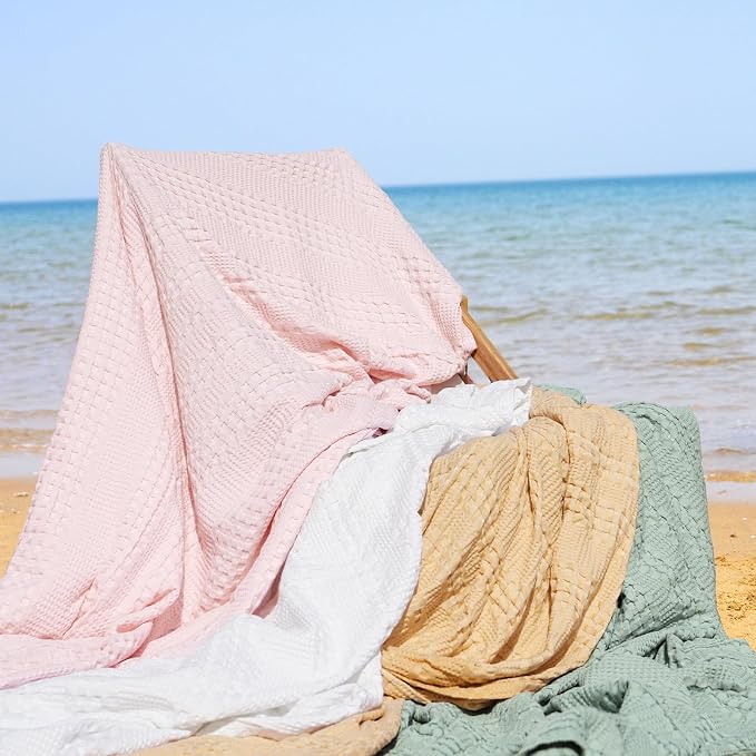 PHF Cooling Waffle Blanket Twin Size, Lightweight 60% Rayon from Bamboo & 40% - Image 6