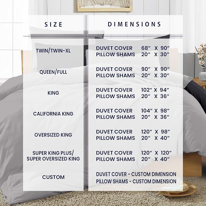 Kotton Culture 120"x98" 3 Pc Oversized King Duvet Cover Set 100% Egyptian Cotton - Image 4