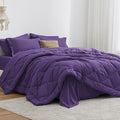 Love's cabin King Size Comforter Set Purple, 7 Pieces King Bed in a Bag by Lovescabin