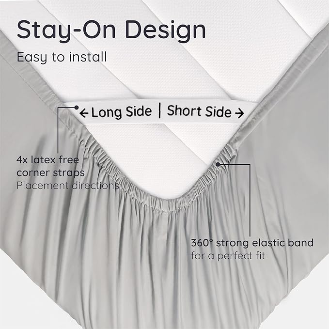 Bambaw 100% Viscose Derived from Bamboo Fitted Sheet Queen Size, Cooling Fitted - Image 5