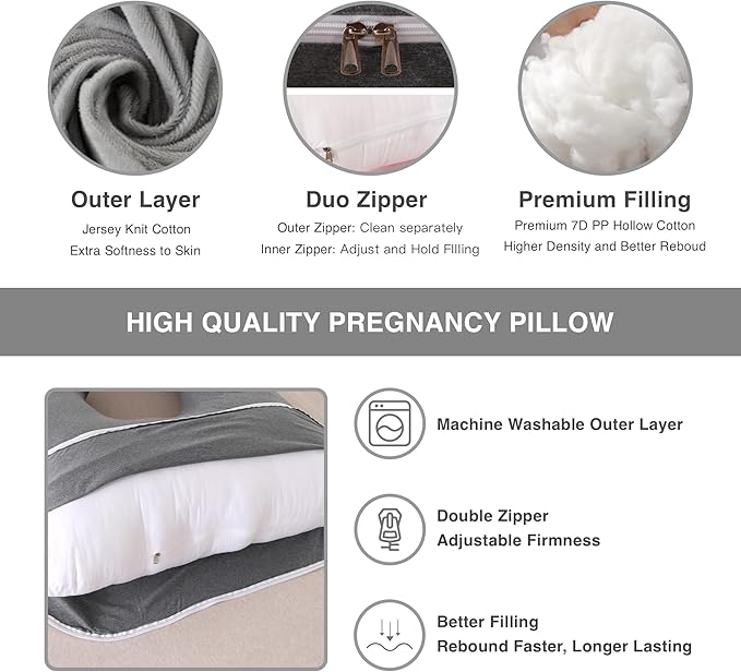 ALLOPERA Pregnancy Pillow, Full Body Maternity Pillow 57 inch, - Image 3