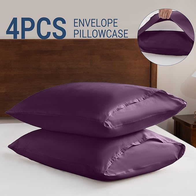 Pillowcases Standard 4 Pack, 20x26 Pillow Cases - Image 5