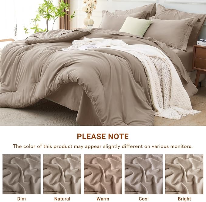 MUXHOMO 7 Pieces Full Comforter Set, Soft Bed in a Bag Full Size, All Season - Image 5