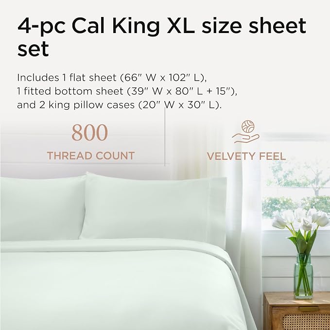 Threadmill California King Sheet Sets | 800 Thread Count Cal King Bed Sheets Set - Image 2