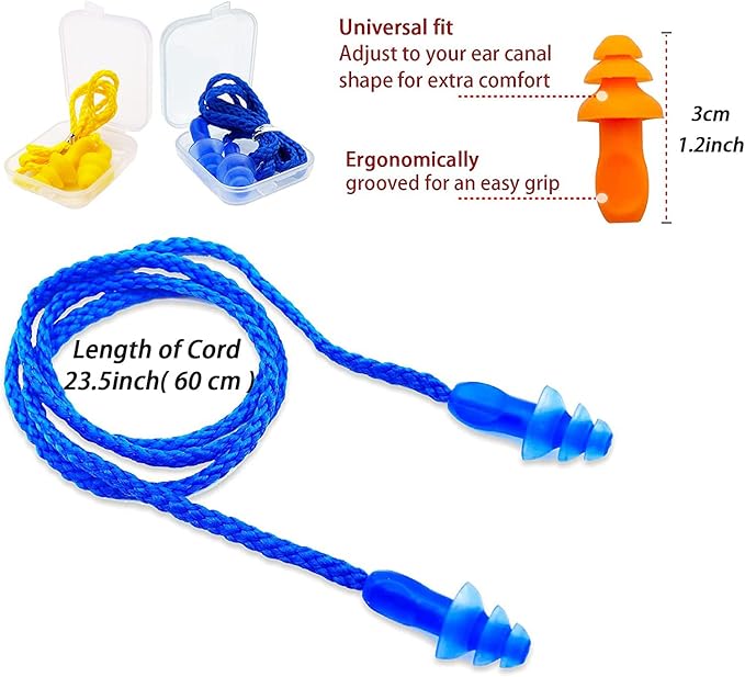 Ear Plugs for Sleeping Noise Canceling, 16 Pairs Reusable Ear Plugs Soft - Image 3