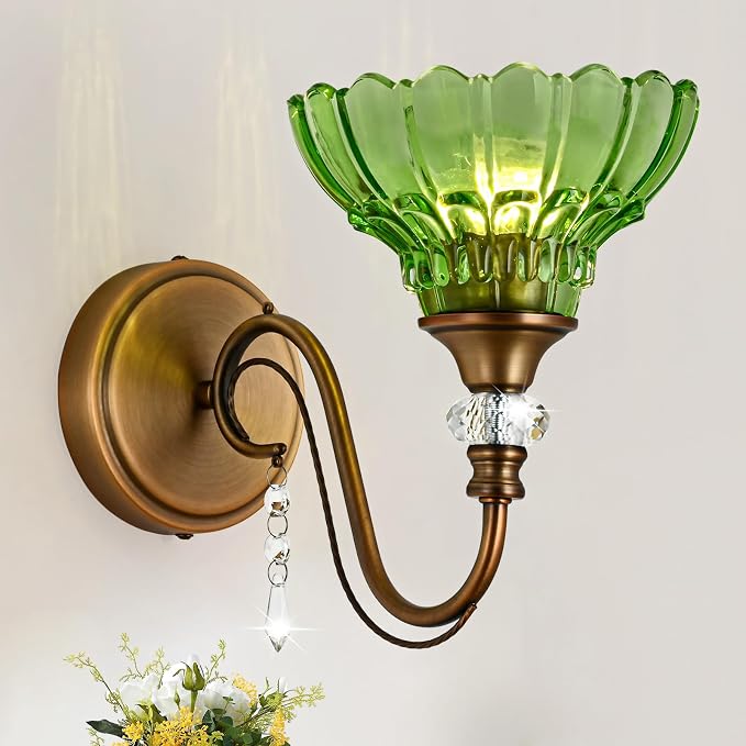 1 Piece Vintage Wall Sconce, 1-Light Matte Antique Brass Finish Wall Sconce - Image 2