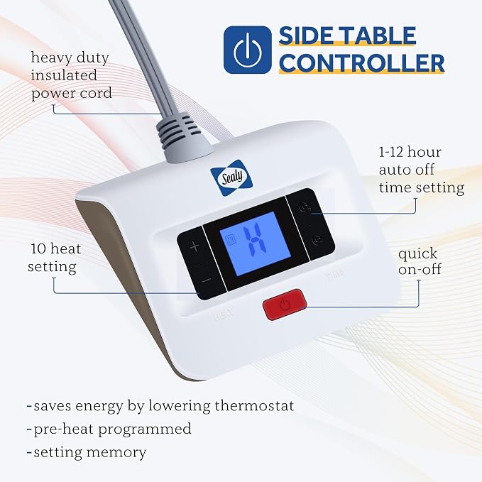Sealy Electric Blanket Full Size, Soft Sherpa Heated Blanket Single Control - Image 4