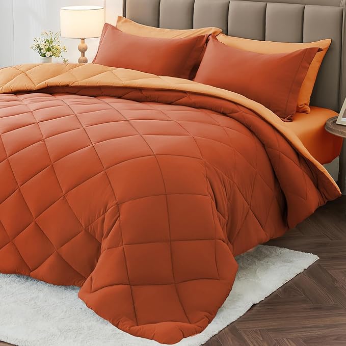 MUXHOMO 5 Pieces Twin Comforter Set, Reversible Bed in a Bag Twin Size by MUXHOMO