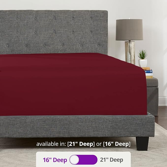 King Deep Pocket Fitted Bed Sheets Real 16' Fit Perfectly 14'18' Mattress & - Image 3