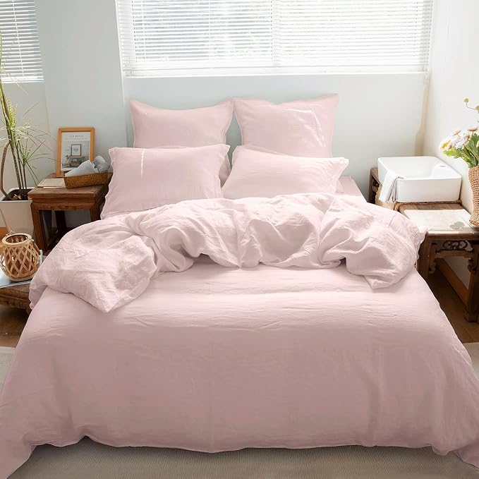Simple&Opulence 100% Washed Linen Euro Shams 26'' x 26'' Pack of 2, Basic Style - Image 7