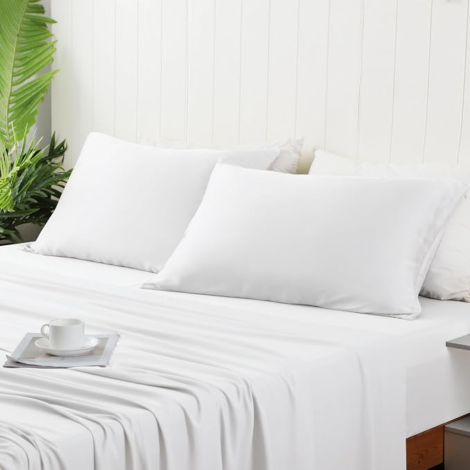 2 Pack Cooling Pillow Cases, Viscose Derived from Bamboo Pillow Protectors - Image 7