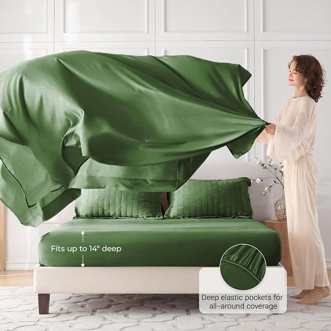 MUXHOMO 7 Pieces King Comforter Set, Seersucker Bed in a Bag King Size - Image 3