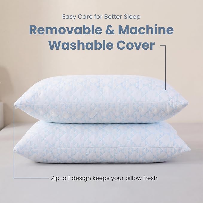 Meoflaw Adjustable Memory Foam Bed Pillows:King Size Shredded Foam Pillow Set - Image 3