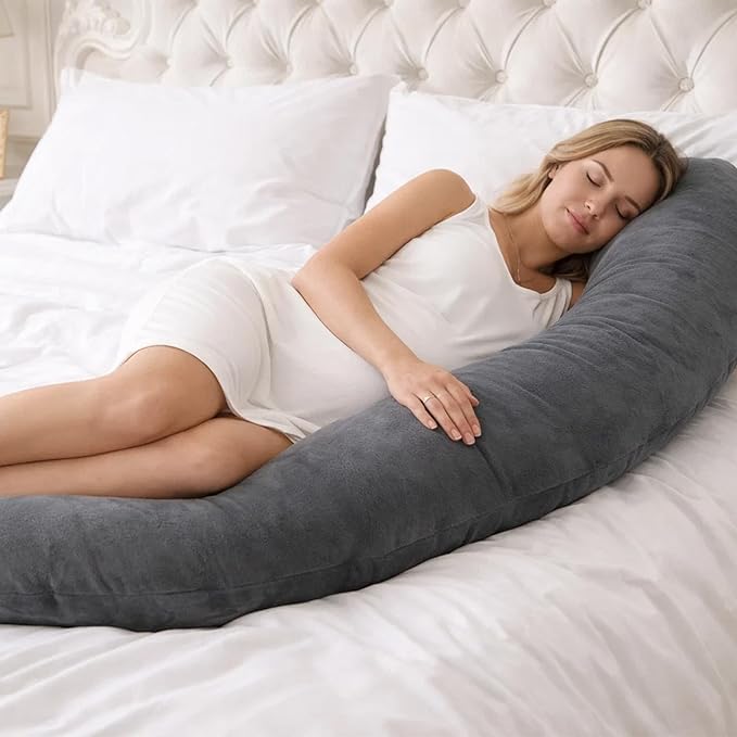 Pregnancy Pillow for Side Sleeping, 74 Inch C Shaped Long Body Pillow, Sleep - Image 2