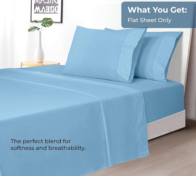 Royale Linen 100% Organic Cotton Twin XL Flat Sheet Only - Image 5