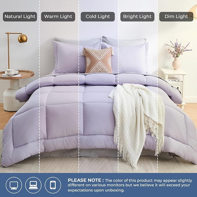 Sasttie Queen Comforter Set, 7 Pieces Bed in a Bag Queen, Complete Bedding Set - Image 8
