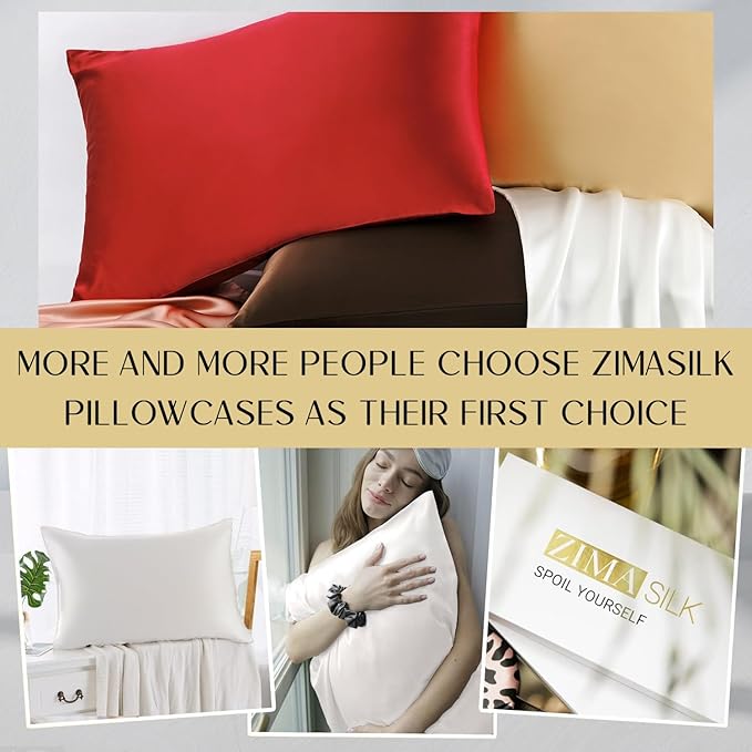 ZIMASILK 100% Pure Mulberry Silk Pillowcase 2 Pack, Soft and Smooth, Both Sides - Image 6